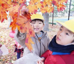 「落ち葉ひろいに行きましたよ！」の画像